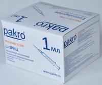 1 мл трехкомпонентный шприц Pakro инсулиновый U100 , с иглой 0,3х13, 100 шт купить в Архангельске