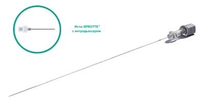 Спинальная игла Sprotte 22G x 6" (150мм) с интродьюсером — 10шт/уп купить оптом в Архангельске
